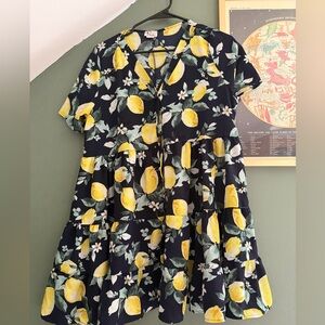 Floral Lemon Print mini Dress